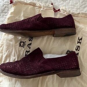 Trash Ali Perforated Suede Slip-on Loafer, Burgandy, Size 10